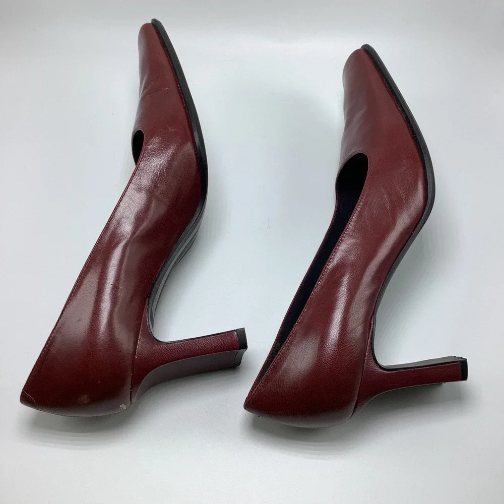 Cloud 9 Burgundy Square Toe Pumps 8.5M - Picture 6 of 11
